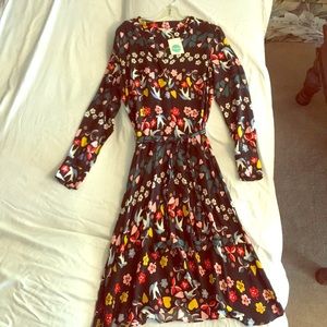 Boden print long sleeve dress